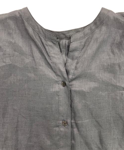 INDIVI（インディヴィ）INDIVI (インディヴィ) リネン半袖ブラウス グレー サイズ:38の古着・服飾アイテム