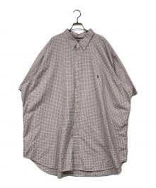 RALPH LAUREN（ラルフローレン）の古着「スーパーワイドS/SチェックBDシャツ」｜ピンク