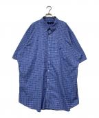 RALPH LAURENラルフローレン）の古着「スーパーワイドS/SチェックBDシャツ」｜ブルー