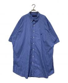 RALPH LAUREN（ラルフローレン）の古着「スーパーワイドS/SチェックBDシャツ」｜ブルー