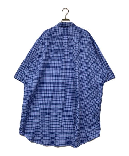 RALPH LAUREN（ラルフローレン）RALPH LAUREN (ラルフローレン) スーパーワイドS/SチェックBDシャツ ブルー サイズ:4XLの古着・服飾アイテム