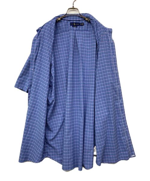RALPH LAUREN（ラルフローレン）RALPH LAUREN (ラルフローレン) スーパーワイドS/SチェックBDシャツ ブルー サイズ:4XLの古着・服飾アイテム