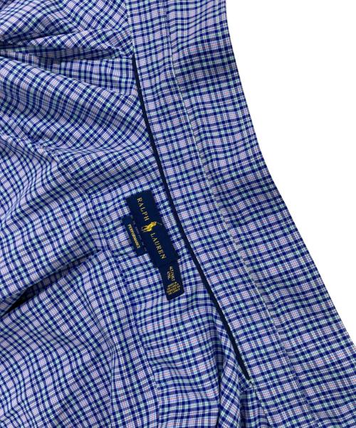 RALPH LAUREN（ラルフローレン）RALPH LAUREN (ラルフローレン) スーパーワイドS/SチェックBDシャツ ブルー サイズ:4XLの古着・服飾アイテム