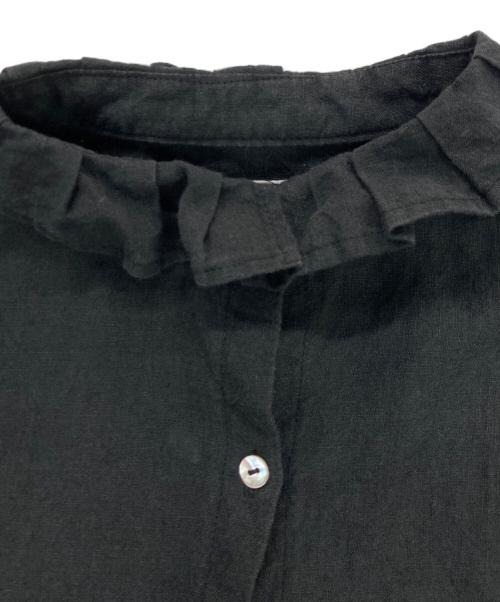 asabito（アサビト）asabito (アサビト) スタンドカラーフリルエリブラウス ブラック サイズ:FREEの古着・服飾アイテム