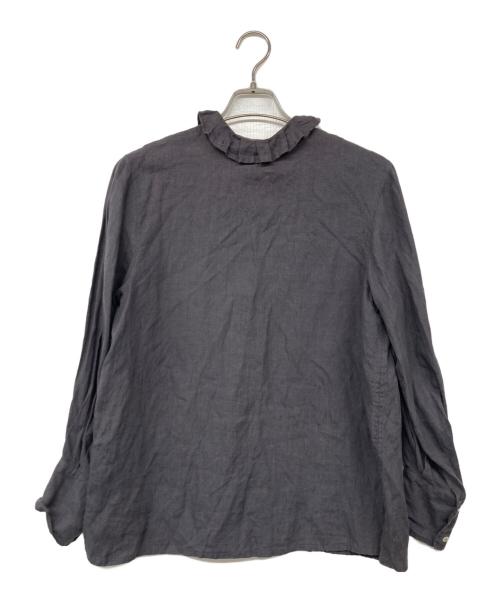 asabito（アサビト）asabito (アサビト) リネンフリルシャツ グレー サイズ:ＦＲＥＥの古着・服飾アイテム