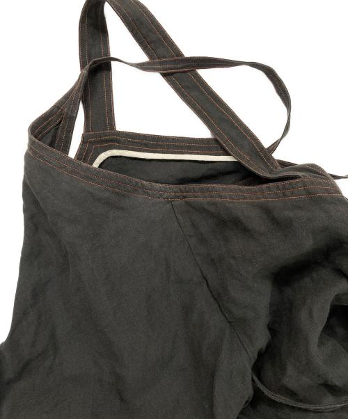 JUN MIKAMI（ジュン ミカミ）JUN MIKAMI (ジュン ミカミ) リネンエプロンコンビネゾン オレンジ×ブラック サイズ:記載なしの古着・服飾アイテム