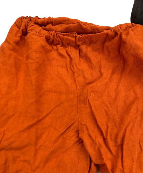 JUN MIKAMI（ジュン ミカミ）JUN MIKAMI (ジュン ミカミ) リネンエプロンコンビネゾン オレンジ×ブラック サイズ:記載なしの古着・服飾アイテム