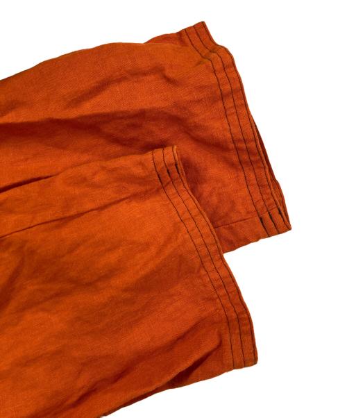 JUN MIKAMI（ジュン ミカミ）JUN MIKAMI (ジュン ミカミ) リネンエプロンコンビネゾン オレンジ×ブラック サイズ:記載なしの古着・服飾アイテム