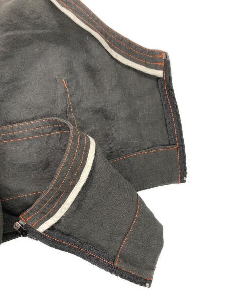 JUN MIKAMI（ジュン ミカミ）JUN MIKAMI (ジュン ミカミ) リネンエプロンコンビネゾン オレンジ×ブラック サイズ:記載なしの古着・服飾アイテム