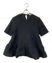 YORI（ヨリ）の古着「フクレティアードブラウス」｜ブラック