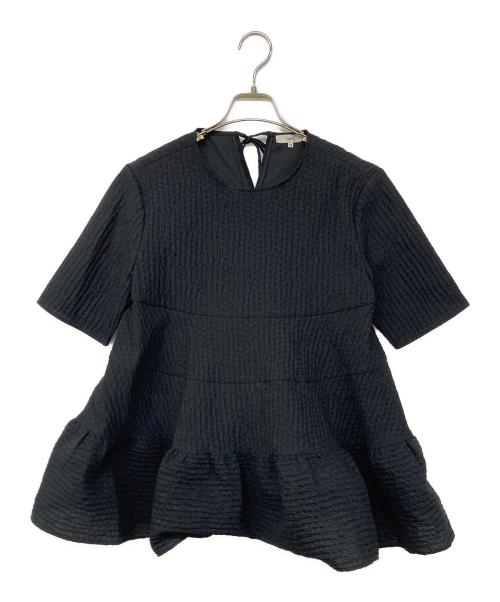 YORI（ヨリ）yori (ヨリ) フクレティアードブラウス ブラック サイズ:38の古着・服飾アイテム