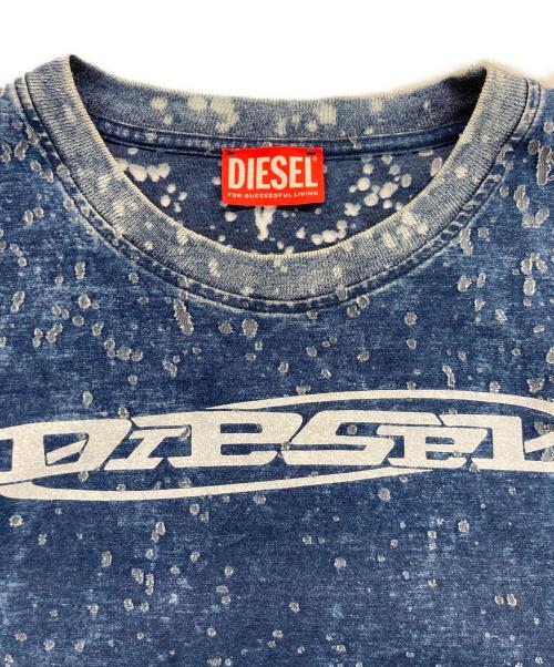 DIESEL（ディーゼル）DIESEL (ディーゼル) T-just-Slits-N15加工TEE インディゴ サイズ:Mの古着・服飾アイテム