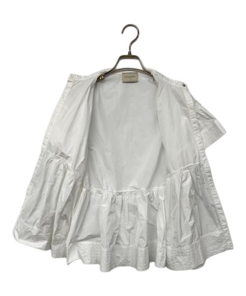 UNITED ARROWS TOKYO（ユナイテッドアローズトウキョウ）UNITED ARROWS TOKYO (ユナイテッドアローズトウキョウ) タフタステッチペプラムブラウス ホワイト サイズ:記載なしの古着・服飾アイテム