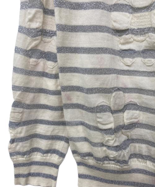 tricot COMME des GARCONS（トリココムデギャルソン）tricot COMME des GARCONS (トリココムデギャルソン) ウールエンボスラメボーダーニット ベージュ サイズ:記載なしの古着・服飾アイテム