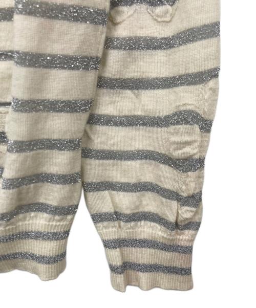 tricot COMME des GARCONS（トリココムデギャルソン）tricot COMME des GARCONS (トリココムデギャルソン) ウールエンボスラメボーダーニット ベージュ サイズ:記載なしの古着・服飾アイテム