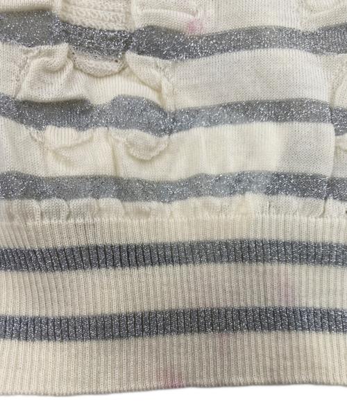 tricot COMME des GARCONS（トリココムデギャルソン）tricot COMME des GARCONS (トリココムデギャルソン) ウールエンボスラメボーダーニット ベージュ サイズ:記載なしの古着・服飾アイテム