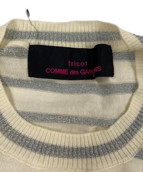 tricot COMME des GARCONS（トリココムデギャルソン）tricot COMME des GARCONS (トリココムデギャルソン) ウールエンボスラメボーダーニット ベージュ サイズ:記載なしの古着・服飾アイテム