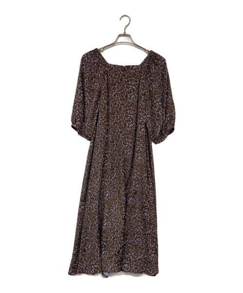 NOLLEY'S sophi（ノーリーズソフィー）NOLLEY'S sophi (ノーリーズソフィー) 風通ジャガード変形ドットワンピース ブラウン サイズ:38の古着・服飾アイテム