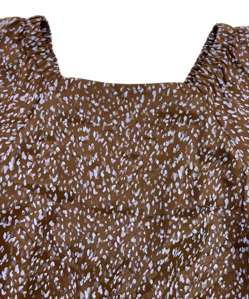 NOLLEY'S sophi（ノーリーズソフィー）NOLLEY'S sophi (ノーリーズソフィー) 風通ジャガード変形ドットワンピース ブラウン サイズ:38の古着・服飾アイテム