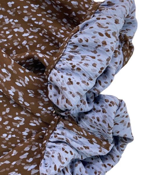 NOLLEY'S sophi（ノーリーズソフィー）NOLLEY'S sophi (ノーリーズソフィー) 風通ジャガード変形ドットワンピース ブラウン サイズ:38の古着・服飾アイテム