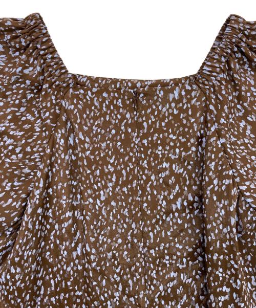 NOLLEY'S sophi（ノーリーズソフィー）NOLLEY'S sophi (ノーリーズソフィー) 風通ジャガード変形ドットワンピース ブラウン サイズ:38の古着・服飾アイテム