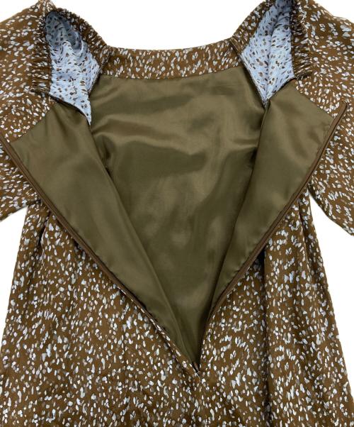 NOLLEY'S sophi（ノーリーズソフィー）NOLLEY'S sophi (ノーリーズソフィー) 風通ジャガード変形ドットワンピース ブラウン サイズ:38の古着・服飾アイテム