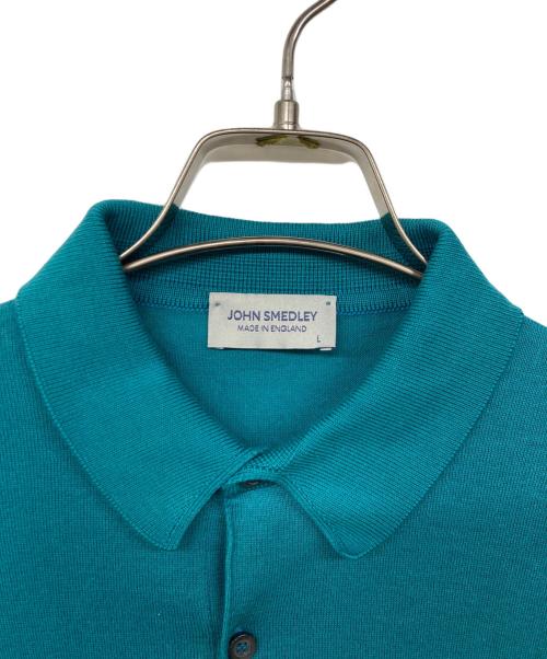 JOHN SMEDLEY（ジョンスメドレー）JOHN SMEDLEY (ジョンスメドレー) ニットポロシャツ ブルー サイズ:Ｌの古着・服飾アイテム
