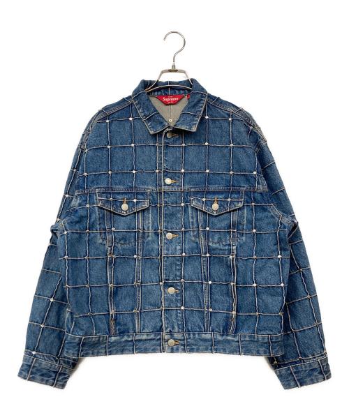 SUPREME（シュプリーム）Supreme (シュプリーム) Studded Seam Denim Trucker Jacket/スタッズシーム デニムトラッカージャケット ブルー サイズ:Sの古着・服飾アイテム