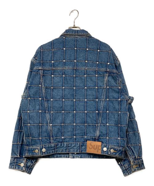 SUPREME（シュプリーム）Supreme (シュプリーム) Studded Seam Denim Trucker Jacket/スタッズシーム デニムトラッカージャケット ブルー サイズ:Sの古着・服飾アイテム