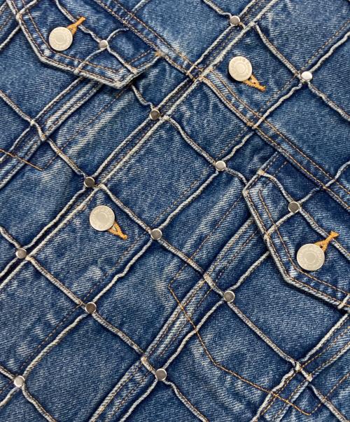 SUPREME（シュプリーム）Supreme (シュプリーム) Studded Seam Denim Trucker Jacket/スタッズシーム デニムトラッカージャケット ブルー サイズ:Sの古着・服飾アイテム