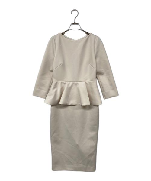 CELFORD（セルフォード）CELFORD (セルフォード) ポンチペプラムタイトワンピース ベージュ サイズ:36の古着・服飾アイテム