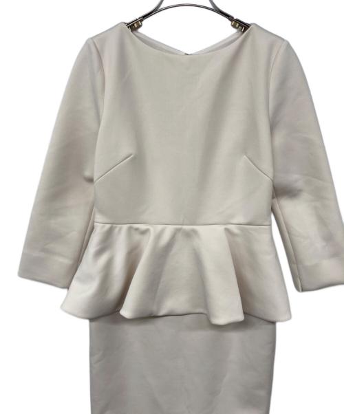 CELFORD（セルフォード）CELFORD (セルフォード) ポンチペプラムタイトワンピース ベージュ サイズ:36の古着・服飾アイテム