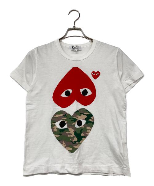 PLAY COMME des GARCONS（プレイコムデギャルソン）PLAY COMME des GARCONS (プレイコムデギャルソン) プリントTシャツ ホワイト サイズ:Lの古着・服飾アイテム