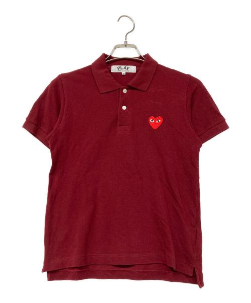 PLAY COMME des GARCONS（プレイコムデギャルソン）PLAY COMME des GARCONS (プレイコムデギャルソン) ハートワッペンポロシャツ レッド サイズ:Ｍの古着・服飾アイテム