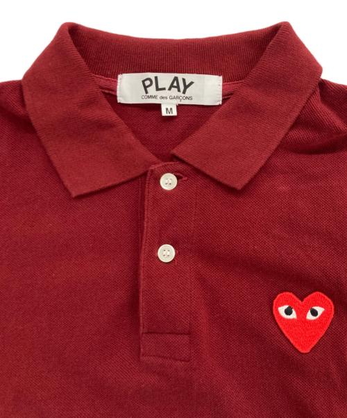 PLAY COMME des GARCONS（プレイコムデギャルソン）PLAY COMME des GARCONS (プレイコムデギャルソン) ハートワッペンポロシャツ レッド サイズ:Ｍの古着・服飾アイテム