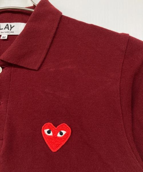 PLAY COMME des GARCONS（プレイコムデギャルソン）PLAY COMME des GARCONS (プレイコムデギャルソン) ハートワッペンポロシャツ レッド サイズ:Ｍの古着・服飾アイテム