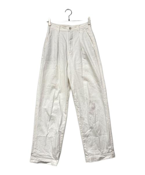 YANUK（ヤヌーク）YANUK (ヤヌーク) タックパンツ ホワイト サイズ:Sの古着・服飾アイテム