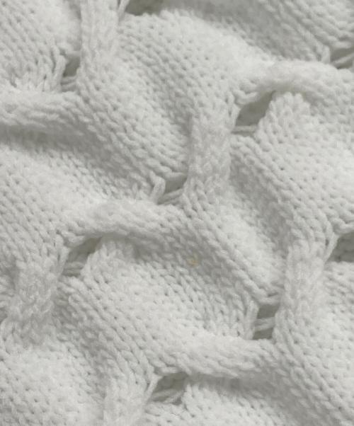 THREE DOTS（スリードッツ）THREE DOTS (スリードッツ) スポンジースムース メッシュカーディガン ホワイト サイズ:SMALLの古着・服飾アイテム