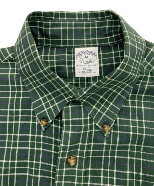 BROOKS BROTHERS（ブルックスブラザーズ）BROOKS BROTHERS (ブルックスブラザーズ) ボタンダウンチェックシャツ グリーン サイズ:Mの古着・服飾アイテム