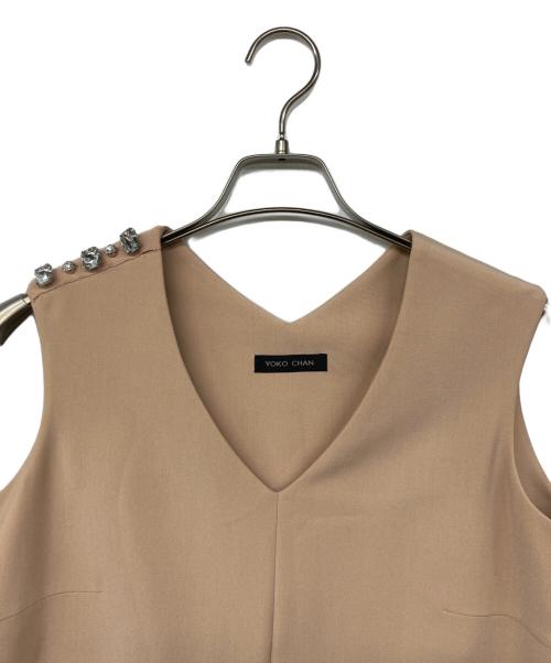 YOKO CHAN（ヨーコチャン）YOKO CHAN (ヨーコチャン) ビジュ-ノースリーブ ピンク サイズ:38の古着・服飾アイテム