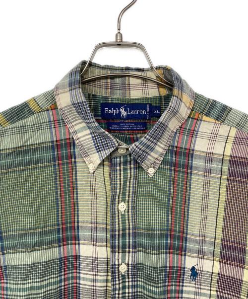 RALPH LAUREN（ラルフローレン）RALPH LAUREN (ラルフローレン) 半袖チェックシャツ グリーン サイズ:XLの古着・服飾アイテム