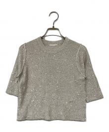 ESTNATION（エストネーション）の古着「ブライトスパンコールＴニット」｜グレー