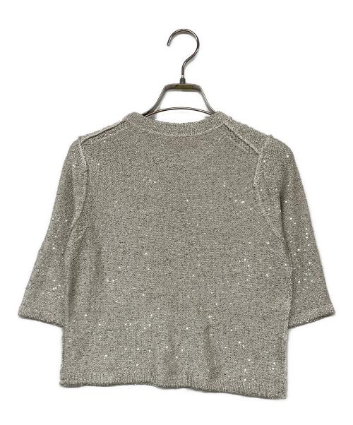 ESTNATION（エストネーション）ESTNATION (エストネーション) ブライトスパンコールＴニット グレー サイズ:Fの古着・服飾アイテム