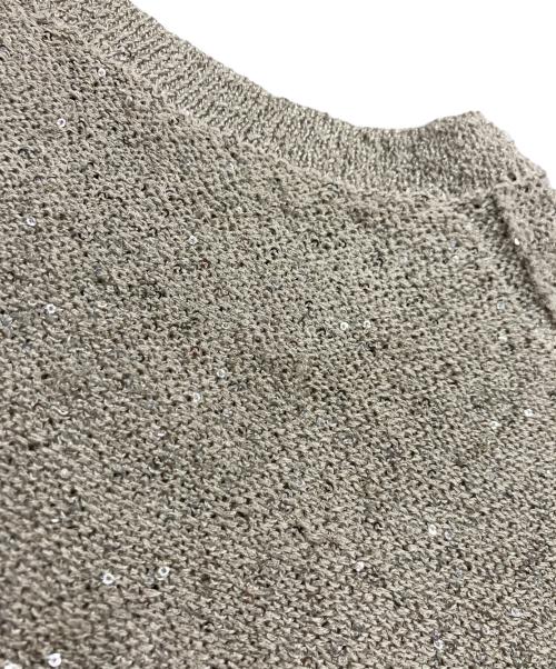 ESTNATION（エストネーション）ESTNATION (エストネーション) ブライトスパンコールＴニット グレー サイズ:Fの古着・服飾アイテム