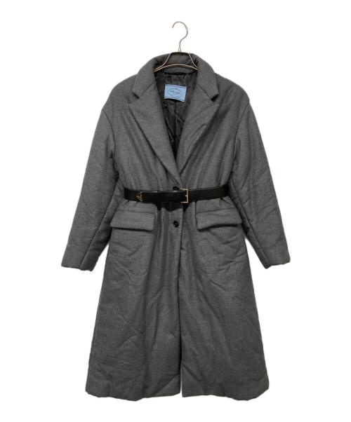 PRADA（プラダ）PRADA (プラダ) Cashmere Lana Padded Coat グレー サイズ:38の古着・服飾アイテム