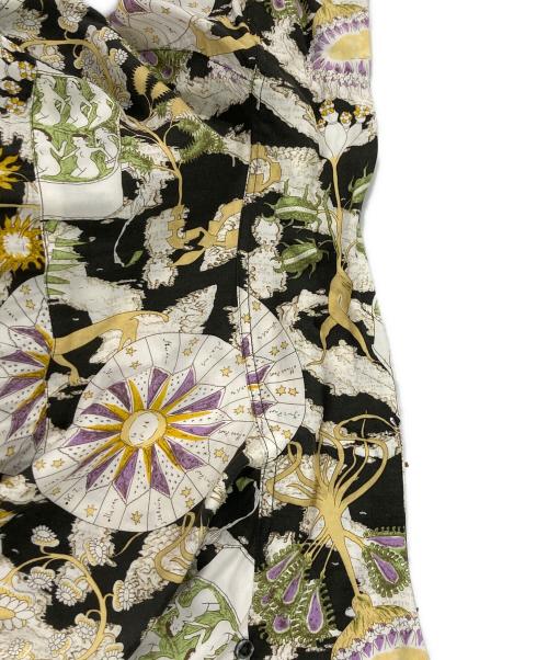 Pherrow's（フェローズ）Pherrow's (フェローズ) 総柄レーヨンオープンカラーシャツ ブラック サイズ:Lの古着・服飾アイテム