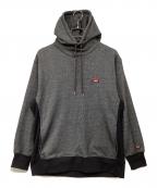 NANGAナンガ）の古着「ECO HYBRID MINI BOX LOGO EMBROIDERY SWEAT HOODIE」｜グレー
