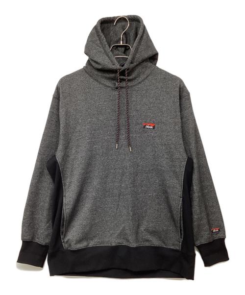 NANGA（ナンガ）NANGA (ナンガ) ECO HYBRID MINI BOX LOGO EMBROIDERY SWEAT HOODIE グレー サイズ:Ｍの古着・服飾アイテム