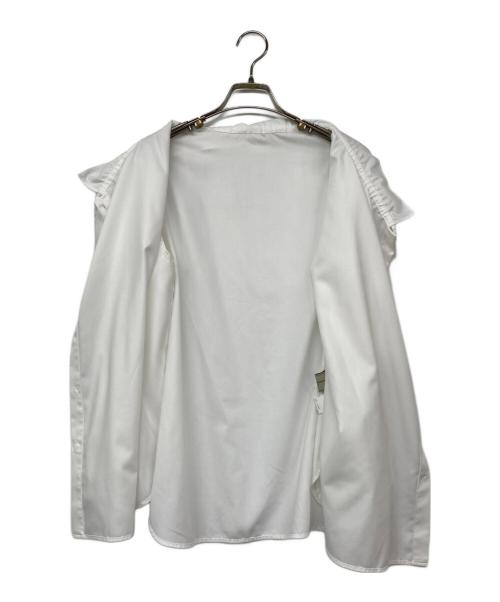 UNITED ARROWS（ユナイテッドアローズ）UNITED ARROWS (ユナイテッドアローズ) フリルカラー フレアスリーブ ブラウス ホワイト サイズ:記載なしの古着・服飾アイテム