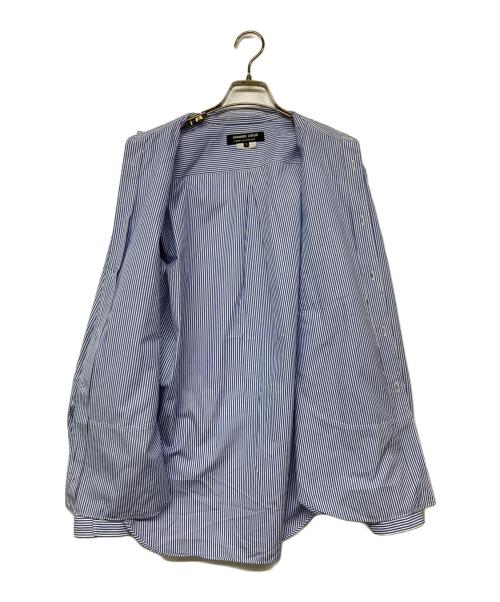 COMME des GARCONS HOMME DEUX（コムデギャルソン オム ドゥ）COMME des GARCONS HOMME DEUX (コムデギャルソン オム ドゥ) 切替ストライプシャツ ブルー サイズ:Ｍの古着・服飾アイテム